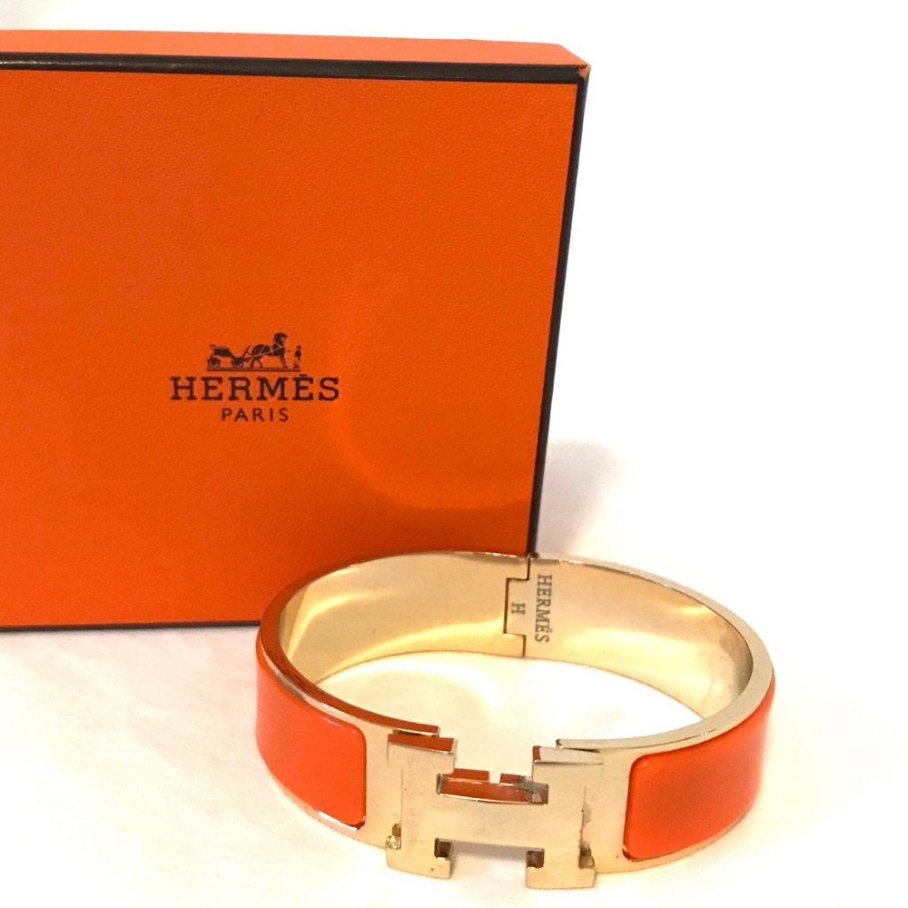 Hermes Clic Clac Bracelet Orange w/Box!